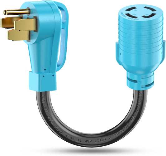 14-50P Male to L14-30R Female Generator Adapter Cord, 50 Amp to 4 Prong Generator Adapter, Generator to House Adapter Cord, Heavy Duty STW 10 AWG, ETL Listed