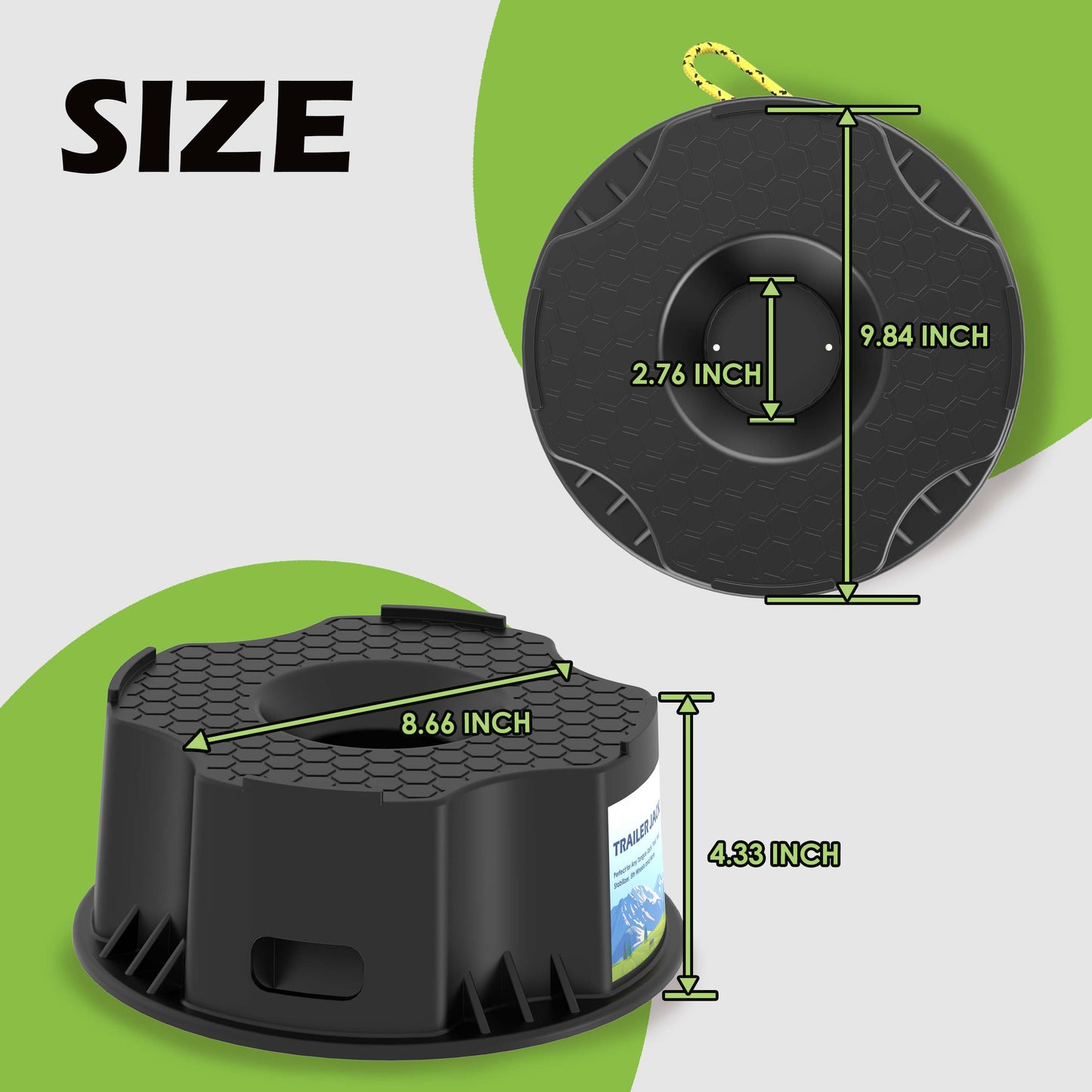 Trailer Jack Block, 4 Pack Heavy Duty Camper Jack Pads UV Resistant Up to 10,000 lbs Leveling Block for Trailer, Tongue Jack, 5th Wheels, Black