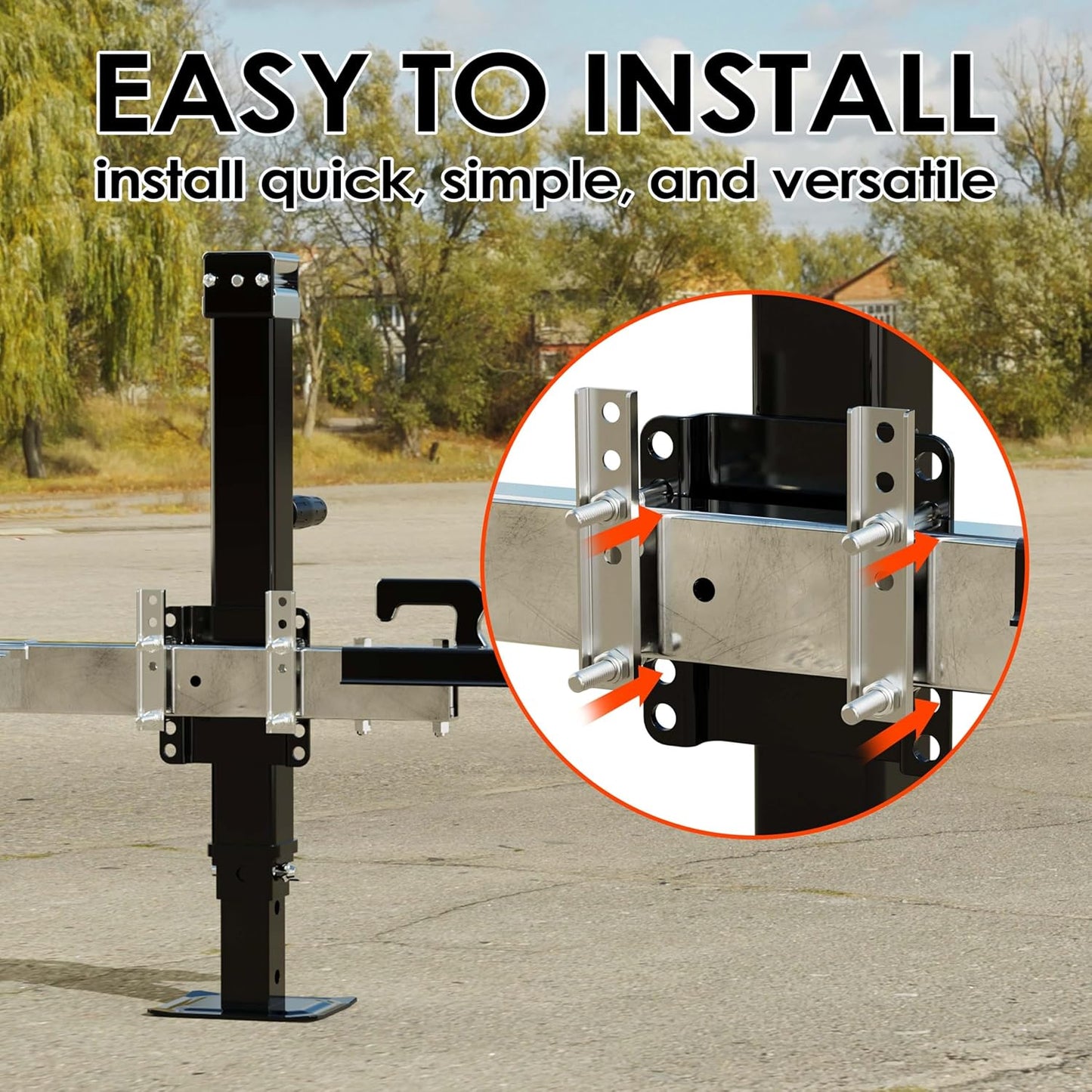 8000 lbs Trailer Jack, Bolt-On, 28.6" Vertical Travel, Heavy Duty, Adjustable Drop Leg, for Utility Trailer, Yacht, Boat
