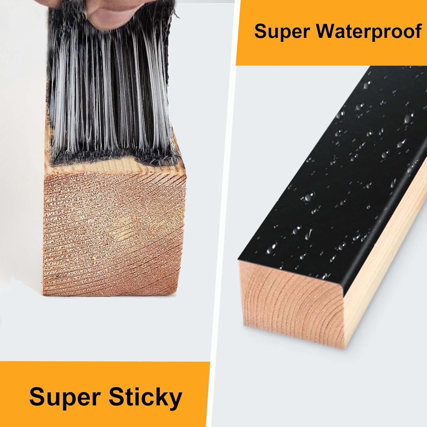 Joist Tape for Decking 2'' X 50', 8 Rolls Weatherproof Butyl Tape for Wood Decks Beams Roof, Flashing Tape Anti-Corrosion Weather Resistant Black Deck Joist Tape Outdoor Patio Repair