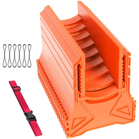 RV Sewer Hose Support 20 FT, U-shaped Adjustable Height Sewer Hose Support with Elastic Straps and Rubber Ties Quick Set-up RV Sewer Hose Storage for Travel Trailers Campers, Blaze Orange