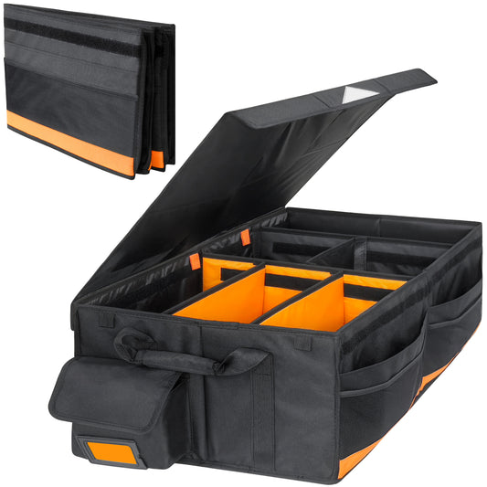 RV Storage and Organization, 81.4L Waterproof Collapsible Trunk Organizer for Suv DIY RV Storage Bag with Internal Compartments RV Storage Solutions for Camper Trailer Trunk