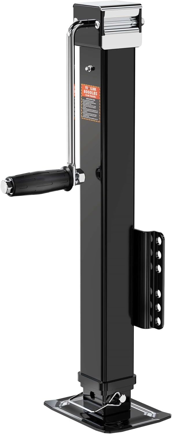 8000 lbs Trailer Jack, Bolt-On, 28.6" Vertical Travel, Heavy Duty, Adjustable Drop Leg, for Utility Trailer, Yacht, Boat