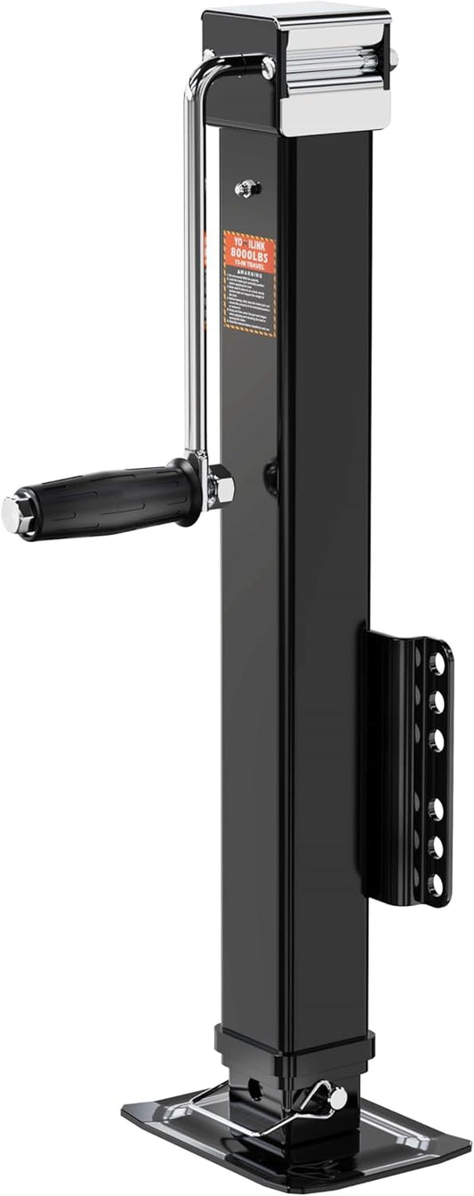 8000 lbs Trailer Jack, Bolt-On, 28.6" Vertical Travel, Heavy Duty, Adjustable Drop Leg, for Utility Trailer, Yacht, Boat