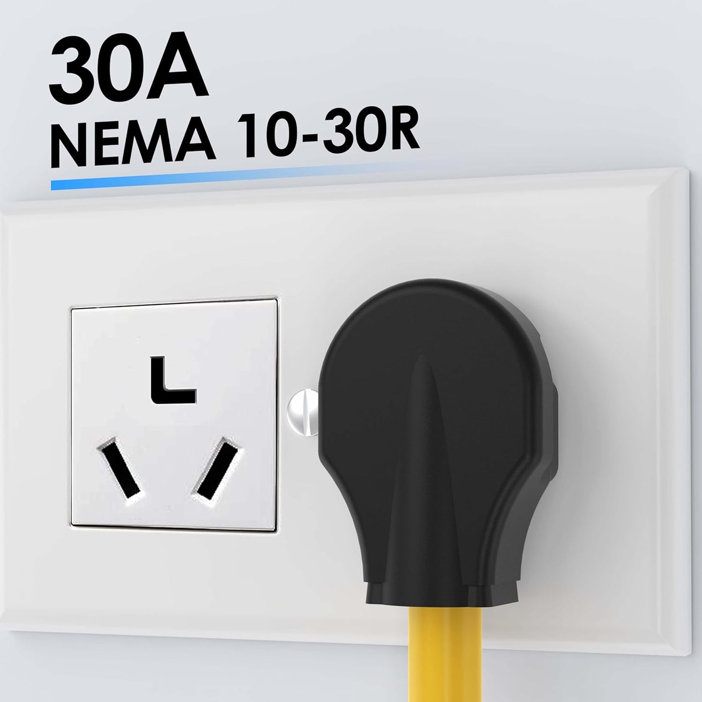 3 Prong Dryer Y Splitter, Dryer Outlet and Level 2 EV Charging, UL Listed, NEMA10-30P Male to Two NEMA 10-30R Female, 30 Amp 250 Volt 7500W STW 10 AWG