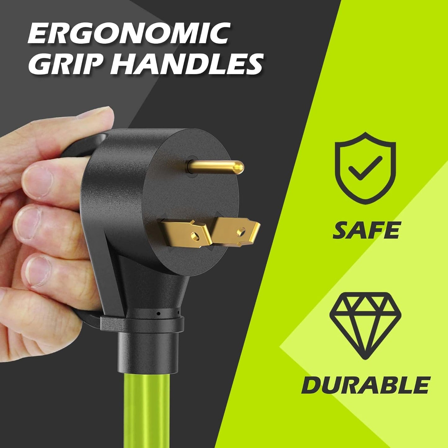 30 Amp Generator Adapter, TT-30P Male to L14-30R Female, House to Generator Cord, 10 Gauge STW