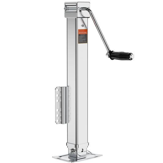8000 lbs Trailer Jack, Bolt-On, 28.9" Vertical Travel, Heavy Duty, Adjustable Drop Leg, for Utility Trailer, Yacht, Boat, RV (Silvery)