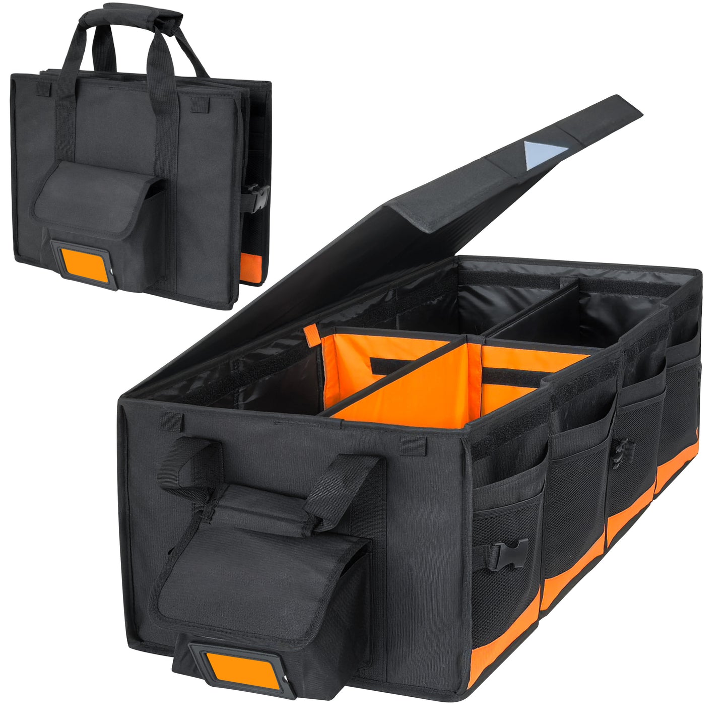 RV Storage and Organization, 74L Waterproof Collapsible Trunk Organizer for Suv DIY RV Storage Bag with Internal Compartments RV Storage Solutions for Camper Trailer Trunk