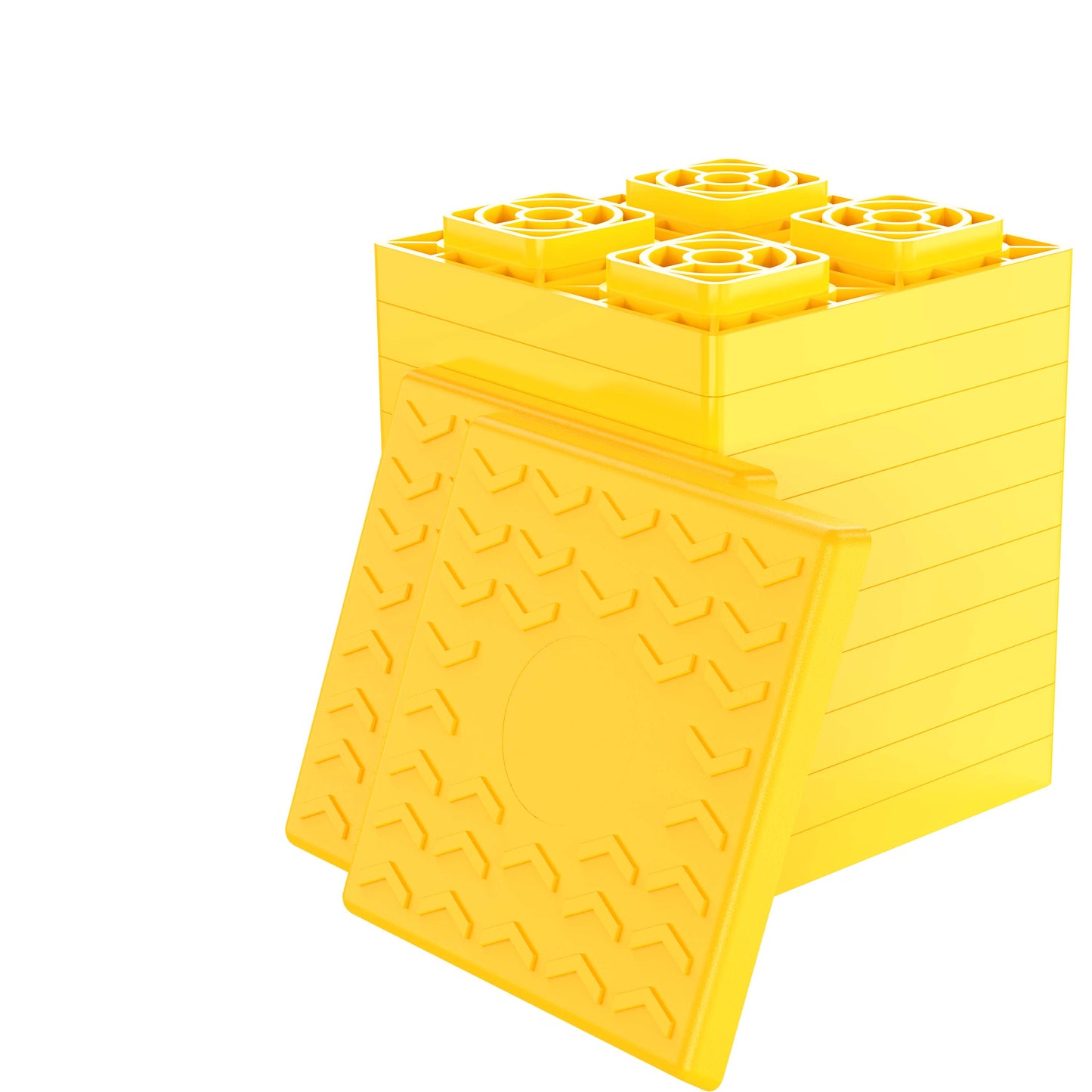 RV Leveling Blocks 12 Pack, Heavy Duty Interlocking Design Camper Leveling Blocks with Packing Bag, Upgraded Rubber Top Block RV Leveling System for Trailers